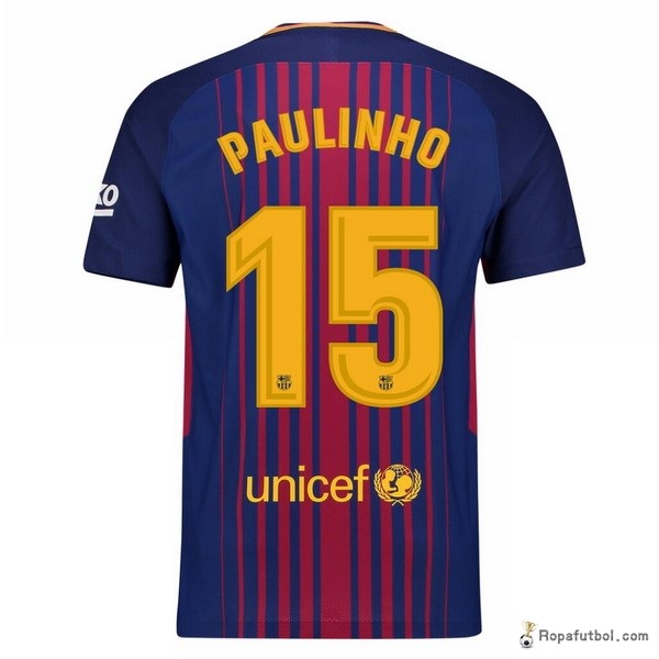 Camiseta Barcelona Replica Primera Ropa Paulinho 2017/18